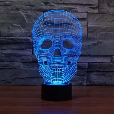 2022 positive skull 3 d light colorful touch rechargeable LED visual light atmosphere desk lamp 3014