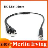 Merlin Irving Shop 3.5mm x 1.35mm DC Power Y Splitter Cable Male to 2 Female way Extension connector Adapter for CCTV Surveillance Cameras Routers