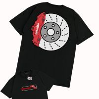 KARIMAKE Kaos Baju BREMBO DISC BRAKE DONUTS BBK Kaos Otomotif - V1 HITAM, S