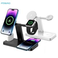 ZZOOI 37W Magnetic Wireless Charger Stand For iPhone 14 13 12 Pro Max Mini 11 XS X 8 Apple Watch 8 Airpods Fast Charging Dock Station