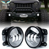 หลอดไฟตัดหมอก LED ทรงกลม4นิ้ว,ไฟตัดหมอกสำหรับรถยนต์ Jeep Wrangler JK TJ LJ Grand Cherokee Dodge