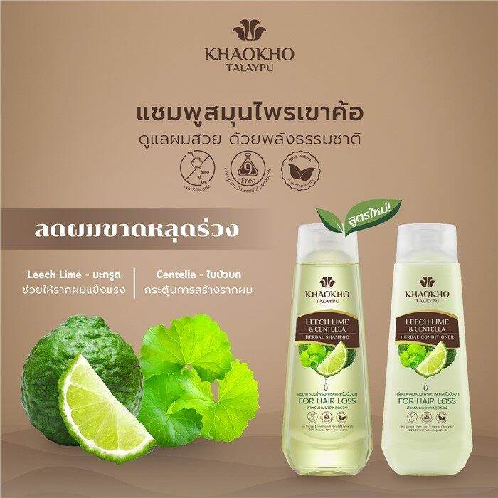 Khaokho Talaypu Leech Lime Centella Herbal Conditioner เขาค้อ ทะเลภู ครีมนวด แชมพู มะกรูดใบบัวบก