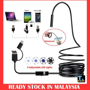 7mm Mini Endoscope Camera Waterproof 3 in 1 Endoscopio USB for Otg Type C  Smartphone PC Snake Camera for Fish Finder Car