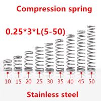 50pcs/lot 0.25*3*5/10/15/20/25/30/35/40/45/50mm spring 0.25mm stainless steel Micro small Compression spring Food Storage  Dispensers