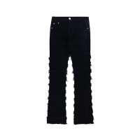 PFNW Spring Autumn New Mens Slim Comfortable Casual Jeans High Street Loose Raw Edge Spliced Tide Chic Denim Trousers 12A7790