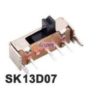 สวิทช์ เลื่อน Slide switch Toggle switch 4 ขา ขนาด 4.3x12.7mm #สวิทช์เลื่อน(4ขา,SK13D07) (1 ตัว)