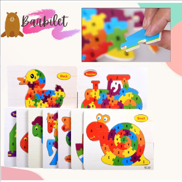 Arabic Alphabet letter Cartoon Animals Learn Puzzle Toys Wooden (1056) ♥  Ready Stock ♥ | Lazada