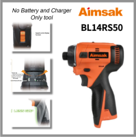 Aimsak BL14RS50โปรแกรมควบคุมสว่านชาร์จไฟไร้สาย14.4V (ไม่มีที่ชาร์จไม่มีแบตเตอรี่) คลิปไฟ LED เข็มขัดออกกำลังกายแบตเตอรี่3ขั้นตอนสำหรับ Moto แบบไม่มีแปรงถ่าน