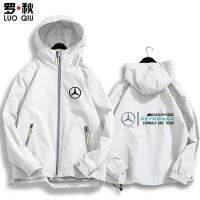 แจ็คเก็ตคลุมด้วยผ้าของผู้ชายแจ็คเก็ตเสื้อกันลมของผู้ชาย AMG Mercedes Benz รถเครื่องแบบหลวมสูตรเสื้อคลุมด้วยผ้าแจ็คเก็ตสำหรับผู้ชายและผู้หญิงบนเสื้อผ้า