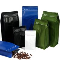 50pcs Matt Navy blue Coffee Beans Protein Powder Packaging Bag with Air Valve Custom Aluminum Foil Food Tea Nuts Storage Pouches Food Storage  Dispens