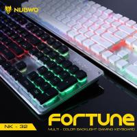 ขายถูก คีย์บอร์ดเกมมิ่ง NUBWO NK32 Fortune Multi-Coler Backligh ไฟสีรุ้ง 7 สี LED (ลด++) คีย์บอร์ด คีย์บอร์ดไร้สาย คีย์บอร์ดเกมมิ่ง อุปกรณ์คอม