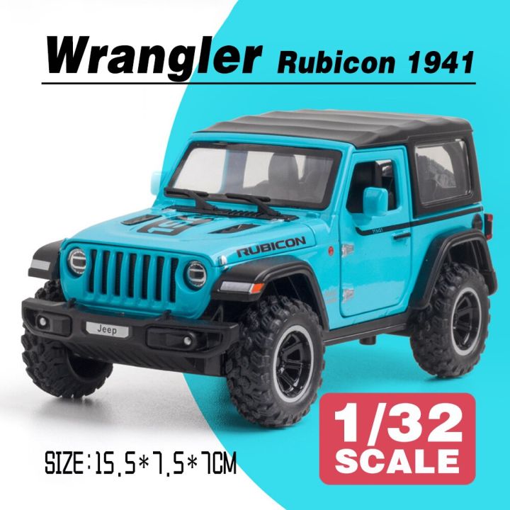 Scale 1:32 Jeep Wrangler Rubicon 1941 Metal Diecast Alloy Toy Cars Models For Boys Children Kids Toys Off-Road Vehicles Hobbies