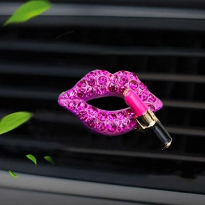 【DT】  hotCar Air Outlet Aromatherapy Clip Diamond Red Lips Perfume Clip Perfume Air Freshener Clip Scent Aroma Auto Interior Accessories