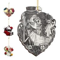 Halloween Car Pendant 2D Spooky Skeleton Acrylic Craft Charm Decor Car Pendant Decoration for Halloween Car Rear View Accessories for Skull Lovers Gifts for Women security