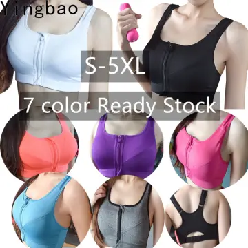 in Stock Breathable High Impact Mesh Back Zip up Bra Full Cup Push up Women  Zippered Sports Bra - China Bra and Sportswear price