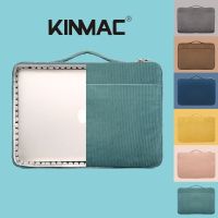 Br Kinmac กระเป๋าแล็ปท็อป12,13,14,15.6นิ้วกันกระแทกผู้หญิง Hbag เคสสำหรับ Macbook Air Pro M1โน๊ตบุ๊คพีซีผ้าลูกฟูก Dropship