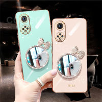 เคส8i พร้อมกระจกโค้งสำหรับ Huawei Nova 9 / Nova 9 Se/ Nova 8 /Nova กระจกแต่งหน้า6D หรูหรากรอบสี่เหลี่ยมเคลือบเงาผู้หญิงเคสมือถือซิลิโคนกันกระแทกฝาหลัง Casing Ponsel