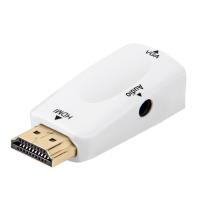 1080P HDMI Male to VGA Female Adapter Video Converter with Audio Output N3 white Adapters