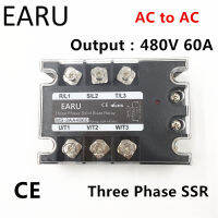 SSR-60AA สามเฟสโซลิดสเตตรีเลย์ AC90-280V อินพุตควบคุม AC 30 ~ 480V เอาท์พุทโหลด60A 3เฟส SSR AA4860พลังงานสูง