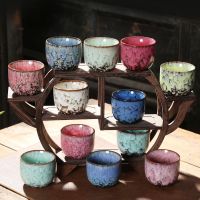 hotx【DT】 1pcs Kiln Transformation Cup Espresso Cups Pottery Kung Fu Teacup Mug Wholesale