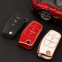 dghjsfgr Soft TPU Car Remote Key Case Full Cover Holder For Ford Focus ECOSPORT Fiesta