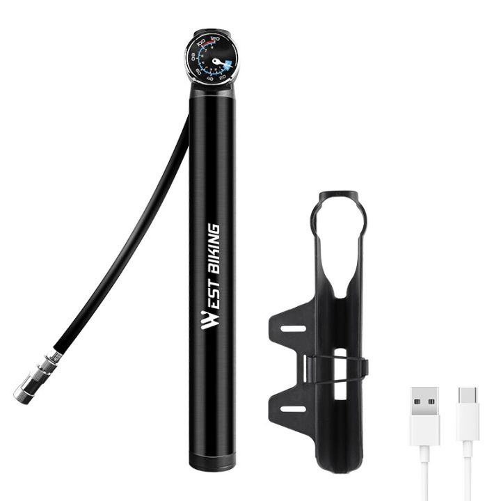 WEST BIKING Bicycle Electric Pump Portable Tire Air Pump Small