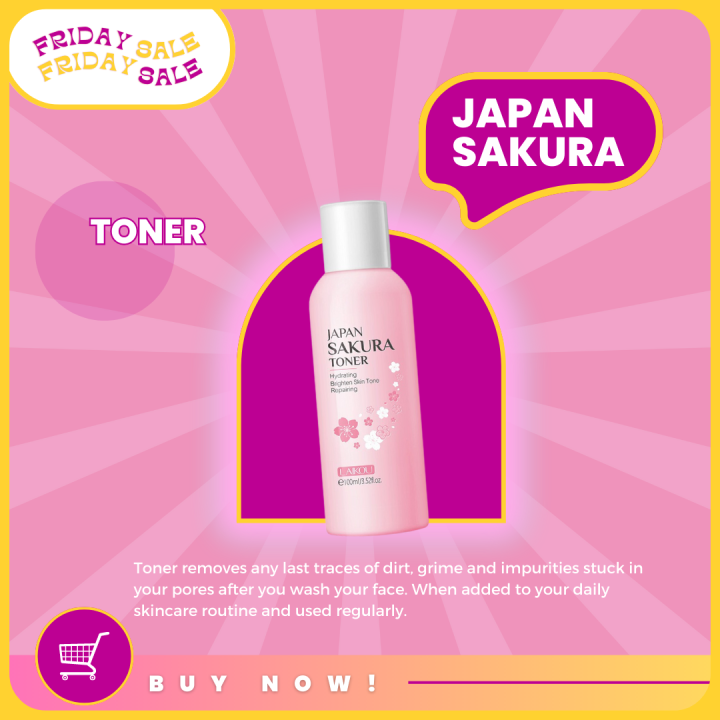 LAIKOU Japan Sakura Toner 100ml Moisturizing Deep Hydration Face Tonic