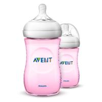 ??. Philips AVENT ขวดนม รุ่น Natural ขนาด 9 ออนซ์ / 260ml สีชมพู 2 ขวด (พร้อมกล่อง)