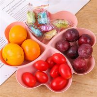 tr1 Shop Four Compartments Style Love Shaped Fruit Plate Candy Nuts Small Snack Storage Tray Dried Fruit Plate