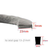 Self Adhesive Sealing Strip Felt Draught Excluder Wool Pile Weatherstrip แปรงประตูหน้าต่างซีล9มม. X 23มม. 9X23มม. สีเทา