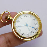 นาฬิกา Vintage มือสองญี่ปุ่น Pocket Watch นาฬิกาพก ระบบ QUARTZ ทรงกลม กรอบทอง หน้าทอง หน้าปัด 40มม. ตัวเรือนสแตนเลสสลักลวดลายใช้งานได้ปกติ สภาพดี ของแท้ ไม่กันน้ำ