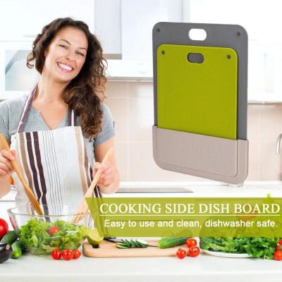 Space Saving Chopping Board Set With Storage Case Cutting Clean Kitchen To Board Easy Side Tool Use Double Z1Y6