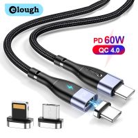 ขายดี YJ99529 - / Elough 60วัตต์สายแม่เหล็กค่าเร็ว4.0แม่เหล็กชาร์จ Micro USB Type C PD ชาร์จอย่างรวดเร็วสำหรับ iPhone หัวเว่ย Xiaomi สาย USB