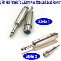 1pc 3 Pin XLR Female to 1/4 6.35mm Stereo Male Plug Audio Cable Cord Mic Adapter High Quality