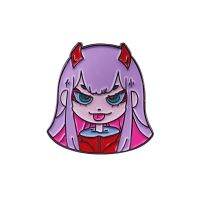 Hot Sale DARLING In The FRANXX Enamel Pin Funny ZERO TWO 02 Anime Girl Cartoon Metal Brooch Pin Button Fans Gift Anime Jewelry