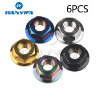 Wanyifa Titanium Nut M6 M8 Standard DIN6923 Metric Gr5 Hex Head Flange Nuts for Car Motorcycle Bike Brake 6pcs/set