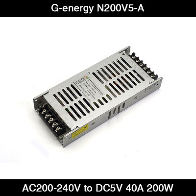 Free Shipping G-energy N200V5-A 5V 40A 200W AC200~240V Input Voltage Slim LED Power Supply for P10 LED Display Screen