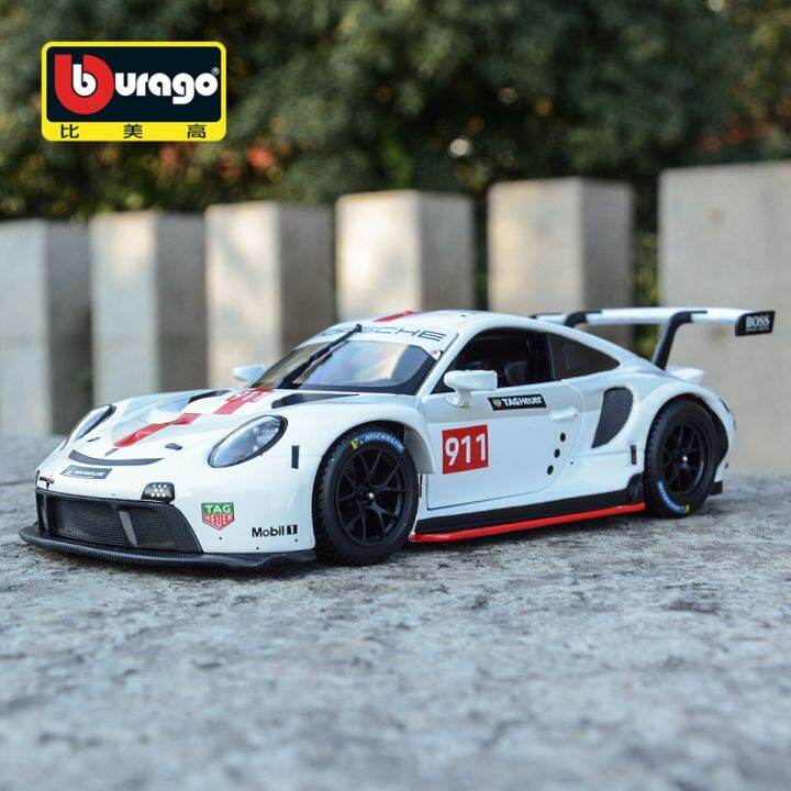 bburago-1-24-porsche-911-rsr-sports-car-static-die-cast-vehicles-collectible-model-car-toys