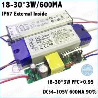 PFC สูง2-10ชิ้น AC85-277โวลต์18-30Cx3w 600Ma ไดรเวอร์ LED DC54-105V Gratis Ongkir กันน้ำภายนอกคงที่