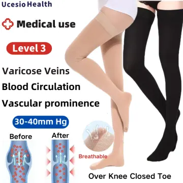 Open Toe]Compression Stockings Varicose Veins Socks 23-32mmHg Pantyhose  Socks Pressure Class 2 Thigh Socks for Women&Men