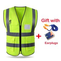 2022 High Visibility Reflective Safety Vest Work Reflective Vest Multi Pockets Workwear Safety Waistcoat Man Women Safety Vest