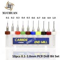 10ชิ้นชุดแผ่นวงจรพิมพ์เจาะบิท0.1-5.0มม. สำหรับเจาะพิมพ์แผงวงจร Cnc เครื่องเจาะบิตเจาะไมโครคาร์ไบด์บิต