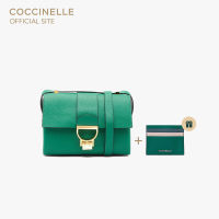 [PRE-SALE] COCCINELLE ARLETTIS HANDBAG 120701 GRASS GREEN กระเป๋าถือผู้หญิง + METALLIC TRICOLOR Document Holder 129501 กระเป๋าใส่การ์ด