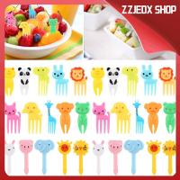 ZZJEDX SHOP 10 PCS/ 30 PCS ของขวัญสำหรับเด็ก มินิน่ารัก นำมาใช้ใหม่ ถ้วยชามผัก ส้อมผลไม้สำหรับเด็ก ฟาร์มสัตว์การ์ตูน ไม้จิ้มฟัน อาหารสำหรับเด็ก