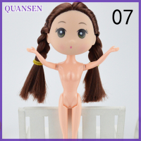 QUANSEN ตุ๊กตามินิขนาด18ซม.สีน้ำตาลทองแต่งผมเค้กน่ารัก Ddung ตุ๊กตาเด็กของเล่น