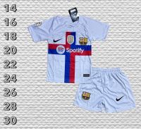 เสื้อบอลเด็ก สโมสรทีม บาเซโลน่า แมนยูสีเขียว ปี 2022-2023 ⚽