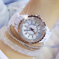 Womens Watch 2021 Top Brand Luxury Ceramic Womens Watch Fashion Quartz Ladies Wrist Watch Diamond White Female Wristwatch 2020