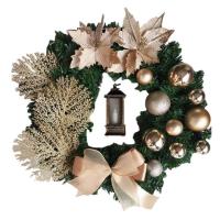 Elegant Red Christmas Wreath Champagne Gold Christmas Wreath Window Door Wall Ornament Decorations Home Collection Accessories