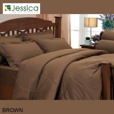 (ครบเซ็ต) Jessica ผ้าปูที่นอน+ผ้านวม สีน้ำตาล BROWN (เลือกขนาดเตียง 3.5ฟุต/5ฟุต/6ฟุต) #เจสสิกา เครื่องนอน ชุดผ้าปู ผ้าปูเตียง ผ้าห่ม