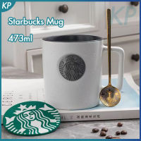 ฟรีของขวัญช้อนสตาร์บัคแก้วเซรามิคถ้วย Starbuck ความจุขนาดใหญ่473มล. ลายพืชแก้วกาแฟถ้วยใส่นมดื่มกล่องของขวัญที่สร้างสรรค์ถ้วยชา Gelas Kantor